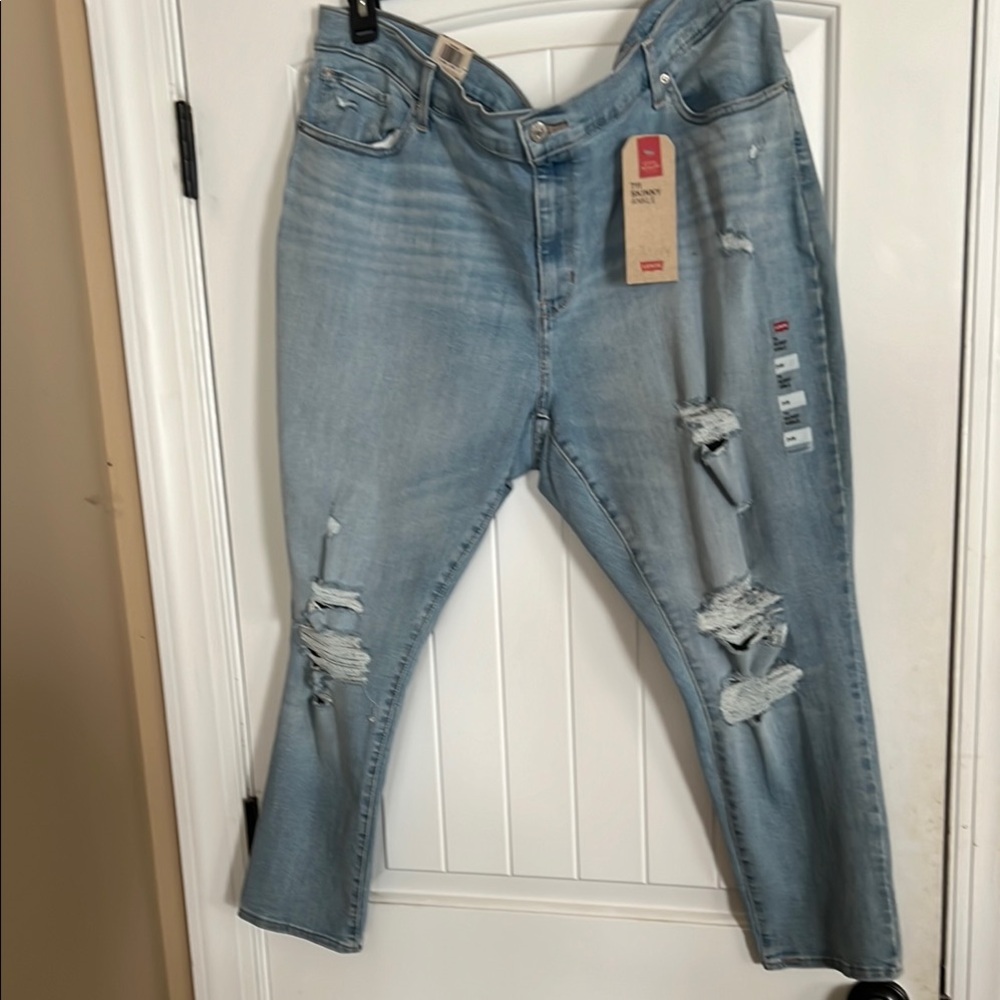 Levi's Light Blue Distressed Boyfriend Jeans